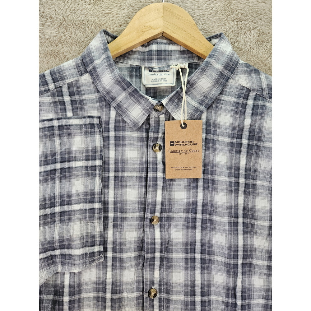 NWT Mountain Warehouse Weekender Shirt Plaid Short Sleeve Size XXL